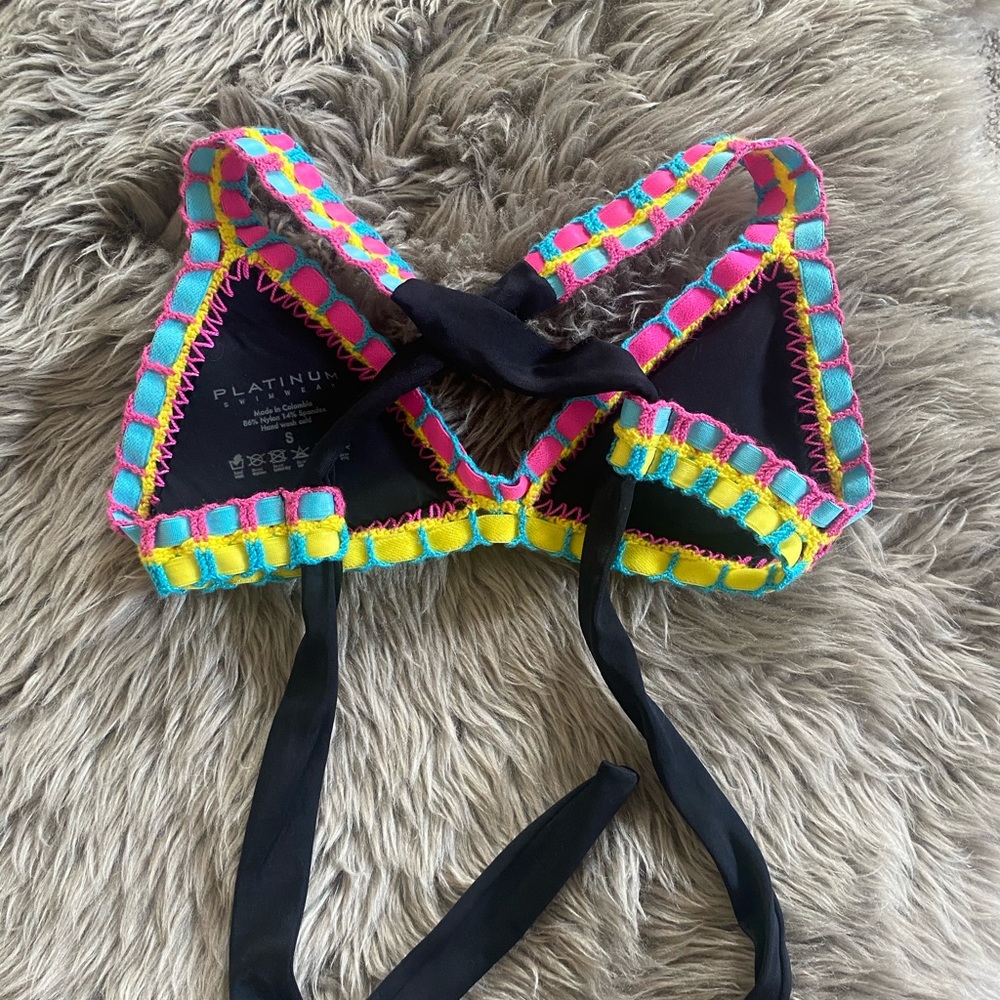 Platinum swimwear crochet bikini top